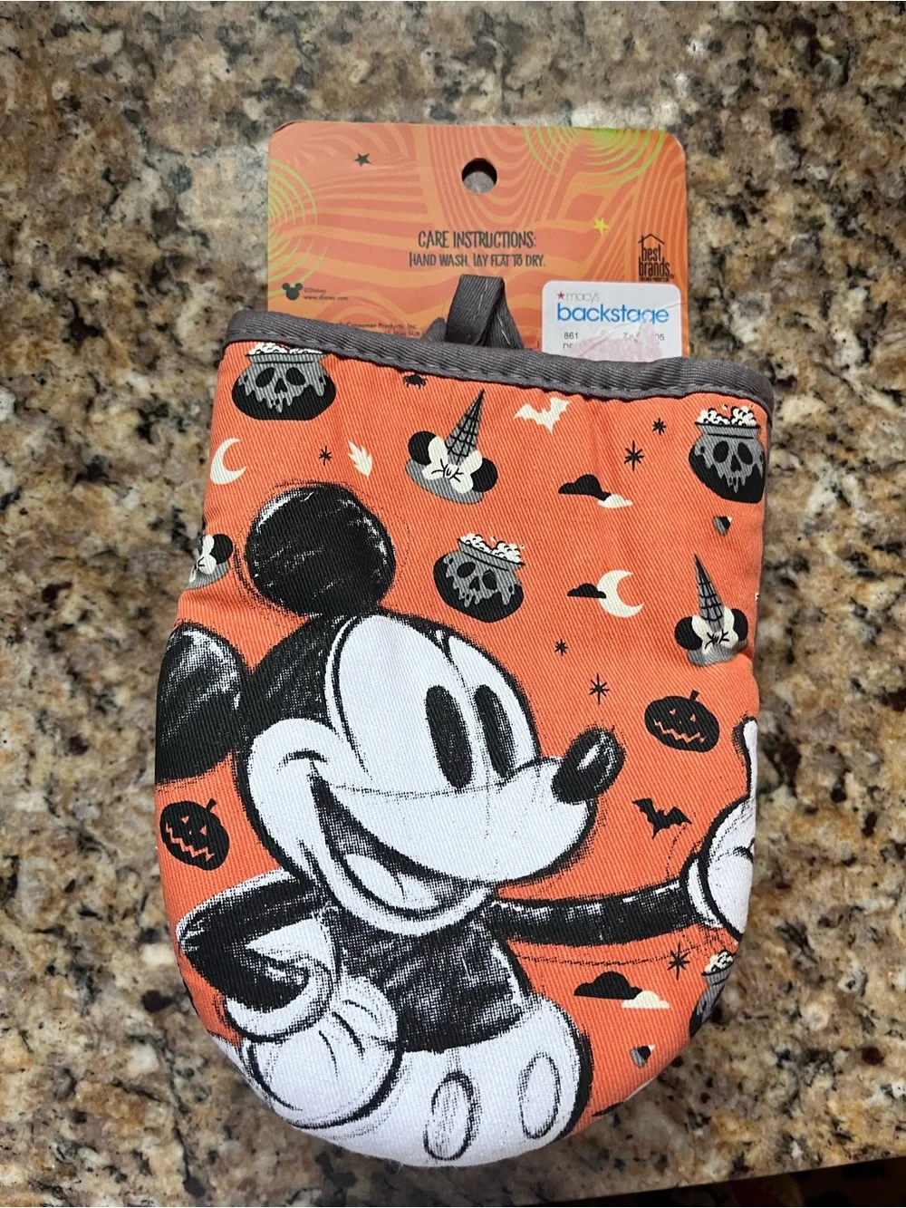 Disney Orange & Black Mickey Mouse Halloween Oven Mitt Set